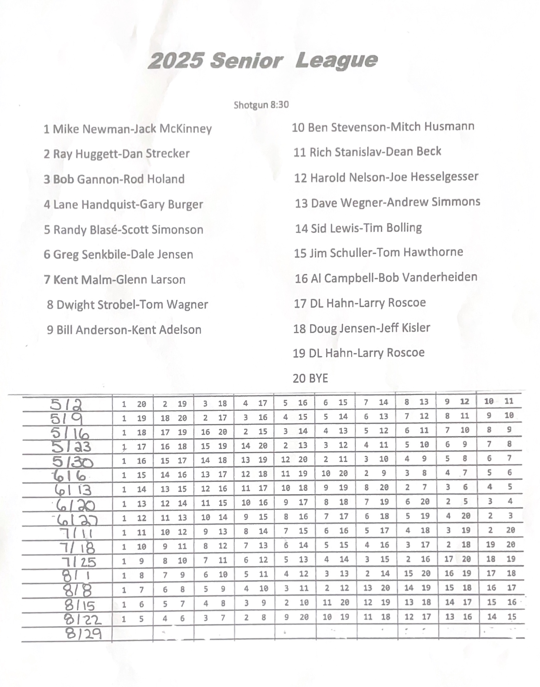 2025 Senior League